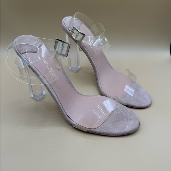 Tony Bianco  Kiki Heel in Clear Vynalite & Blush Size 8.5 - Picture 6 of 12